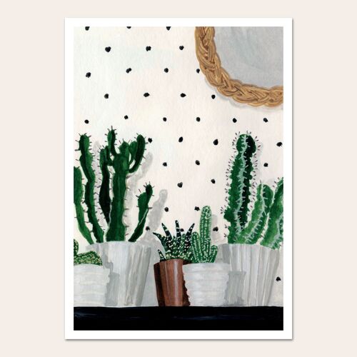 Affiche Cactus et pois