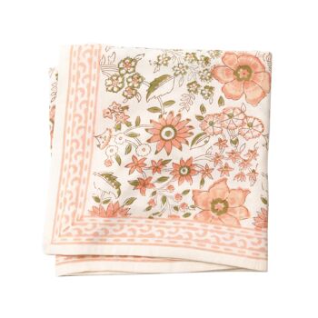 Foulard imprimé “fleurs indiennes” Kelila Pink 1