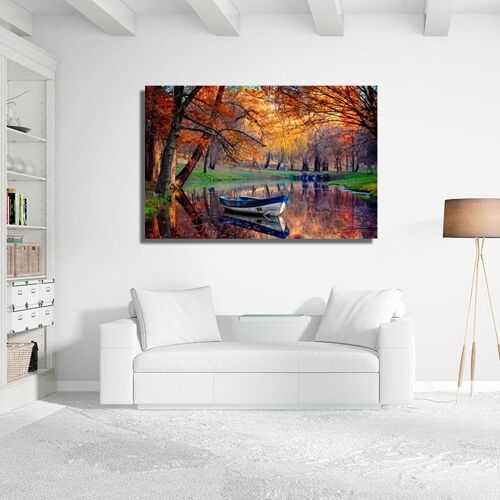 Canvas Autumn river  -1 Part - S