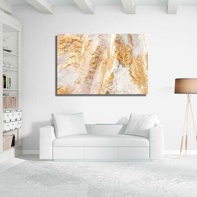 Canvas Golden-white abstraction -1 Part - S