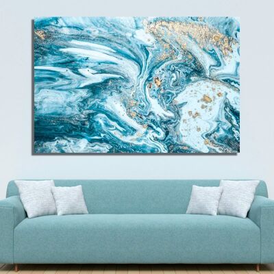 Canvas Blue and gold abstraction -1 Part - S