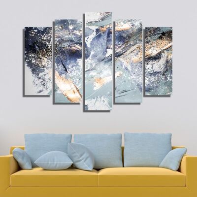 Canvas Silver abstraction -5 Parts - S