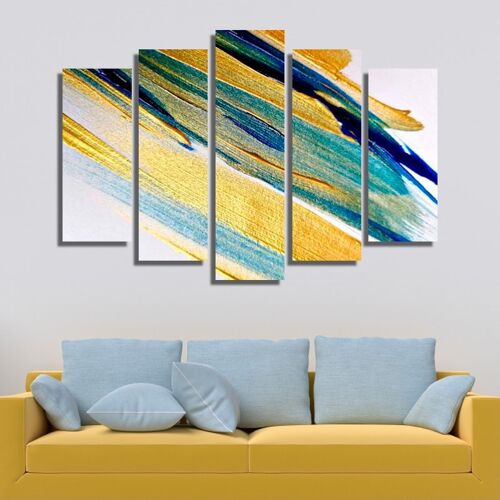 Canvas Paintbrush abstraction -5 Parts - S