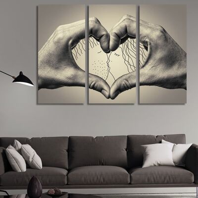 Canvas Kissing heart -3 Parts - S