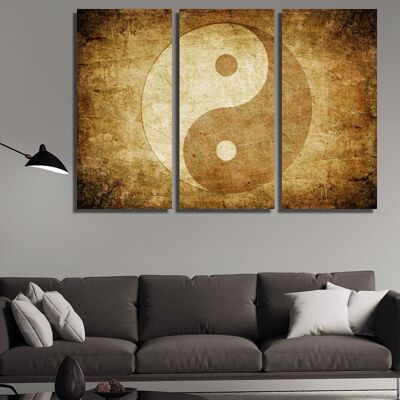 Canvas Yin y yang, vintage -3 Partes - S