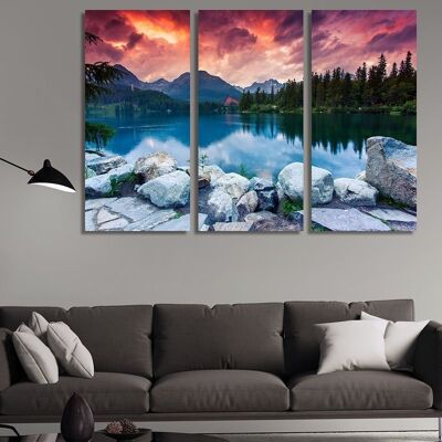 Canvas Beautiful lake -3 Partes - S
