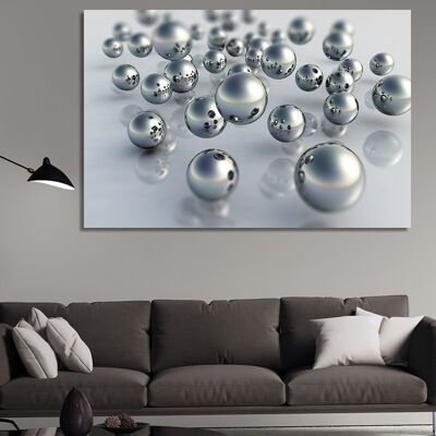 Canvas Silver Spheres -1 Part - S