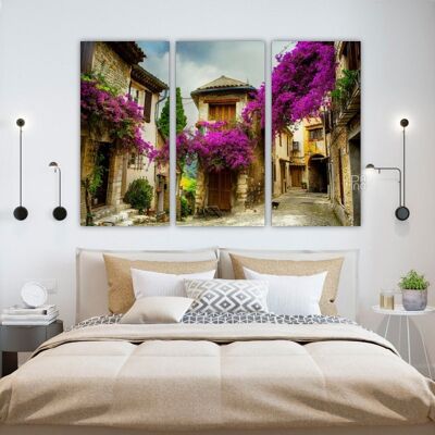 Canvas Beautiful Town in Provence, France -3 Parts - S