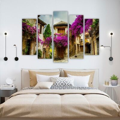 Canvas Beautiful Town in Provence, France -5 Parts - S