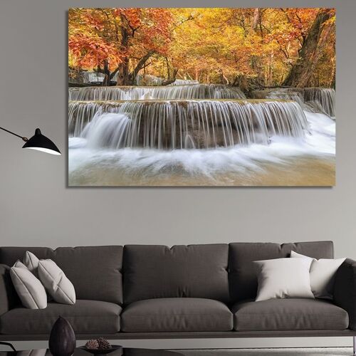 Canvas Autumn Waterfall -1 Part - S
