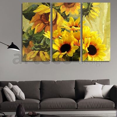 Leinwand Sonnenblumen -3 Teile - S