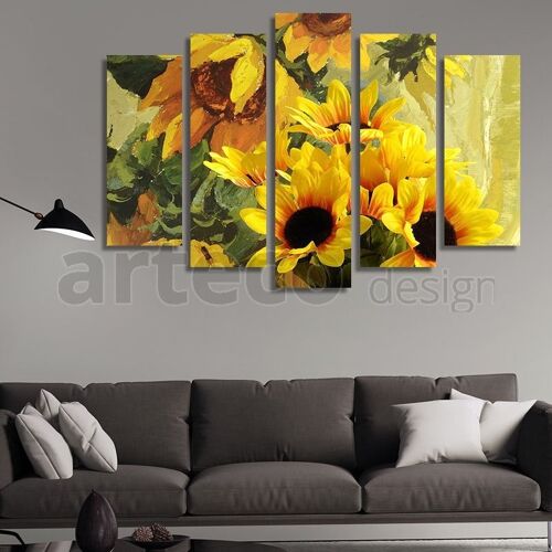 Canvas Sunflowers -5 Parts - S