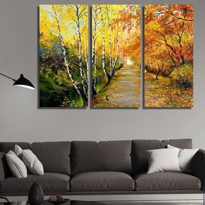 Canvas Autumn path -3 Partes - S