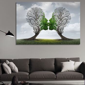 Toile Arbres qui s'embrassent -1 Partie - S