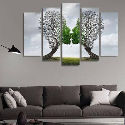 Canvas Baciare alberi -5 Parti - M