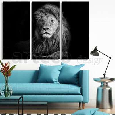 Toile Lion Art -3 Parties - S