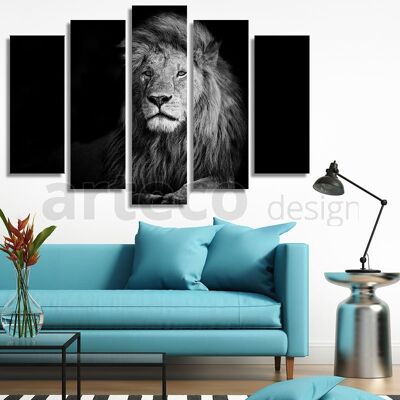 Canvas Lion Art -5 Parts - S