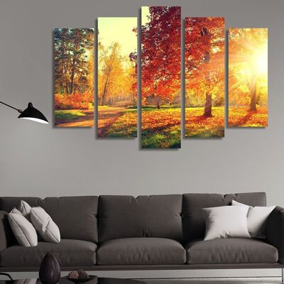 Canvas Autumn trees -5 Parts - M