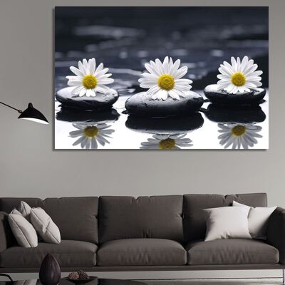 Canvas Zen stones and daisies -1 Part - S