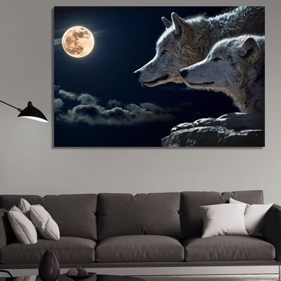 Toile loups pleine lune -1 Part - S