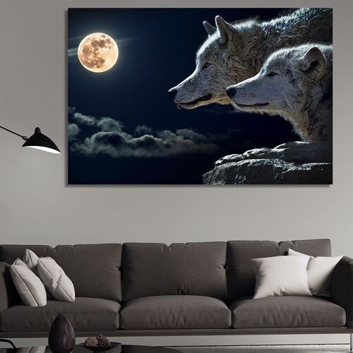 Canvas Full moon wolves -1 Part - M