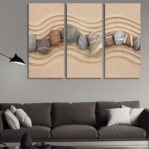 Canvas Pebbles on the beach -3 Parts - S