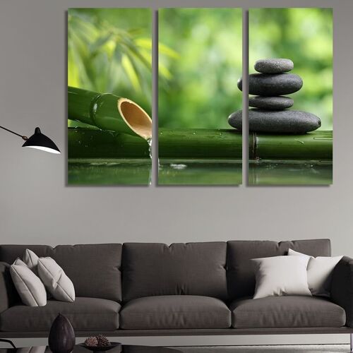 Canvas Zen stones and bamboo -3 Parts - M