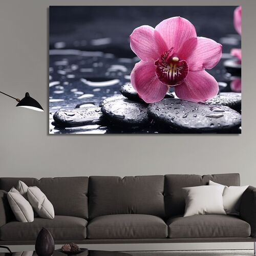 Canvas Orchid with water drops -1 Part - S