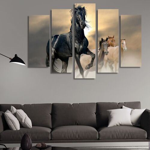 Canvas Black stallion -5 Parts - S