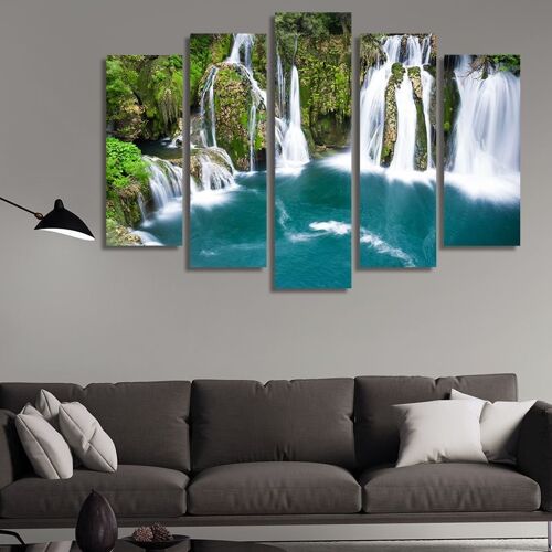 Canvas Waterfalls in Bosnia and Herzegovina -5 Parts - S