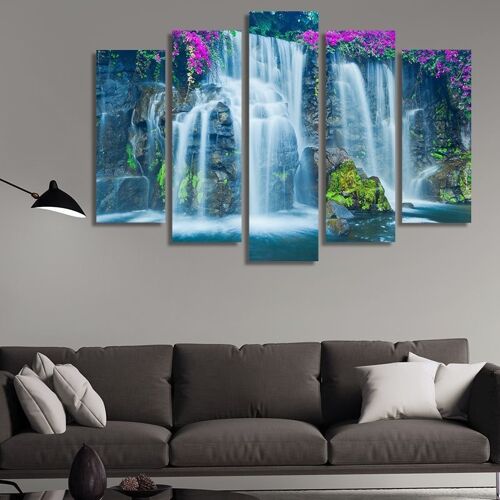Canvas Waterfall -5 Parts - S