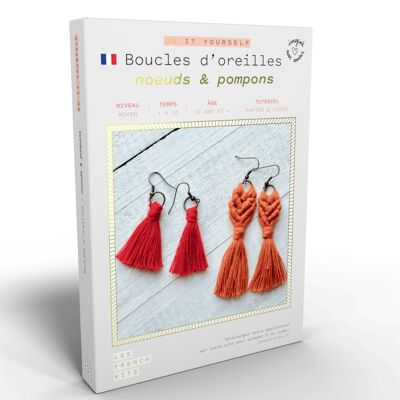 French'Kits - Bricolaje - Pendientes - Lazos y pompones