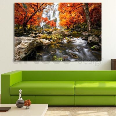 Canvas Mountain Waterfall -1 Part - S