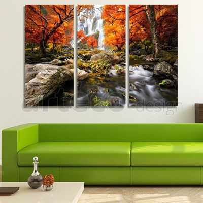 Canvas Mountain Waterfall -3 partes - S