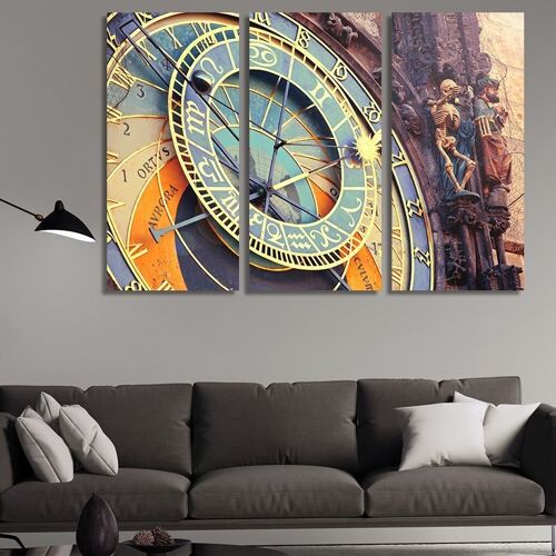 Canvas The Astronomical Clock, Prague -3 Parts - S