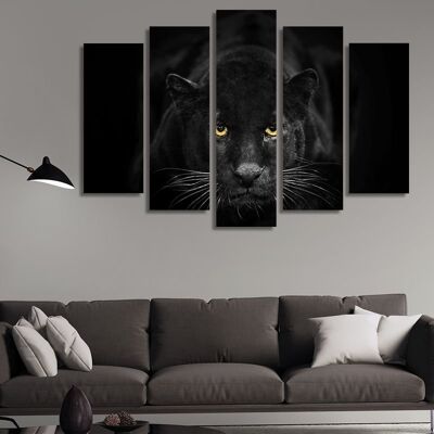 Canvas Black Panther -5 Partes - S