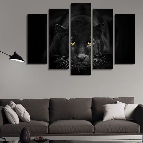 Canvas Black Panther -5 Parts - M