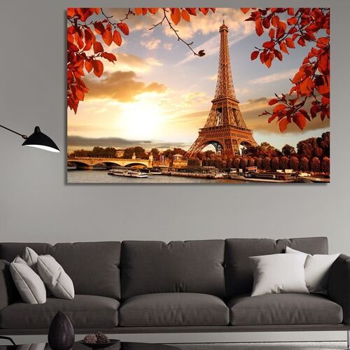Canvas The Eiffel Tower during Autumn -1 Part - M