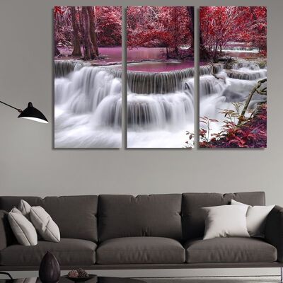 Canvas Pink cascata -3 Parti - S