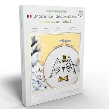 French'Kits - Broderie décorative - Monsieur Chat 1