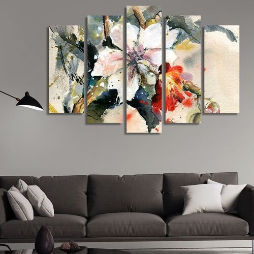 Canvas Blossoming Orchid -5 Parts - S