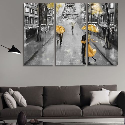 Canvas Paris Oil Reproduction -3 Parts - S