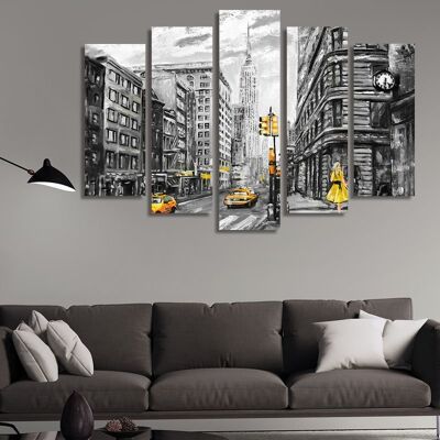 Canvas New York Oil Reproduction -5 Parts - S