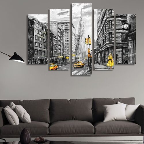 Canvas New York Oil Reproduction -5 Parts - M