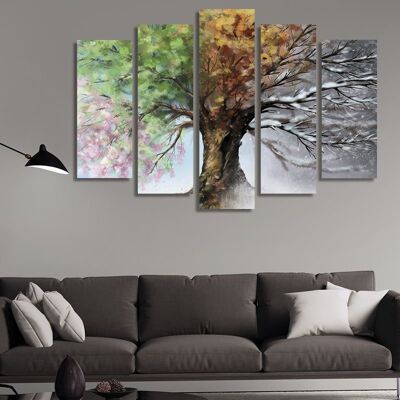 Canvas Tree Seasons -5 Parts - S
