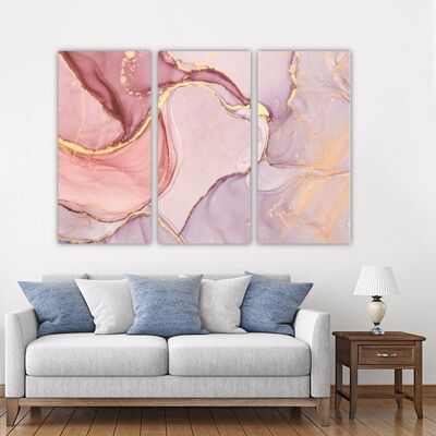 Canvas Marble pink texture -3 Parts - S