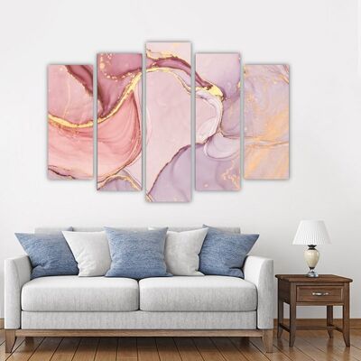 Canvas Marble pink texture -5 Parts - S