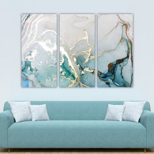 Canvas Abstraction in delicate colors -3 Parts - S