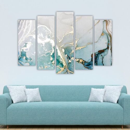 Canvas Abstraction in delicate colors -5 Parts - S