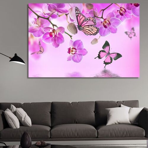 Purple flowers and butterflies -1 Part - S